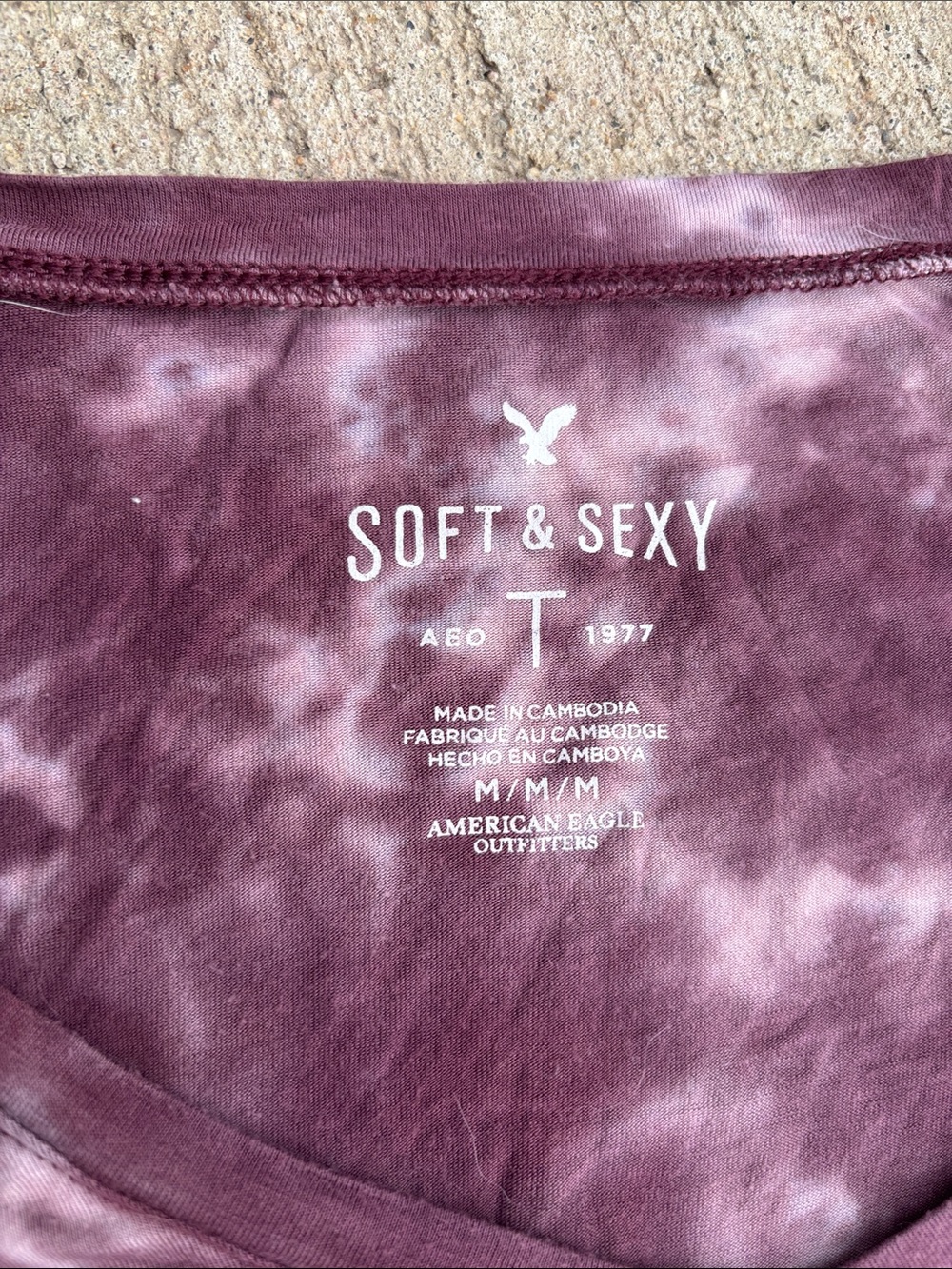 American Eagle Outfitters Soft & Sexy Tie-Dye Tank Top - Plum Mauve